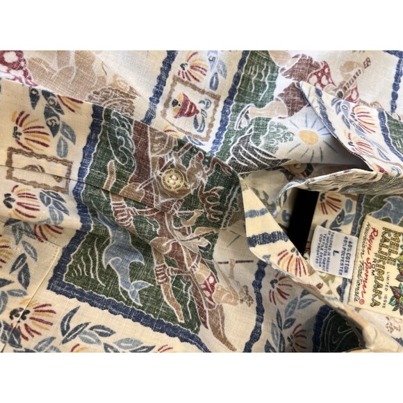 Mele Kalikimaka Reyn Spooner Luau Dancing Fishing Limited Issue Shirt Sz L - Picture 8 of 10